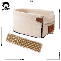 [DOUBLE] Portable Pet Car Carrying Booster Seat Breathable Small/Medium Dogs Carrier Carry Cage Stable Dog Car Seat Basket with Cooling Mat