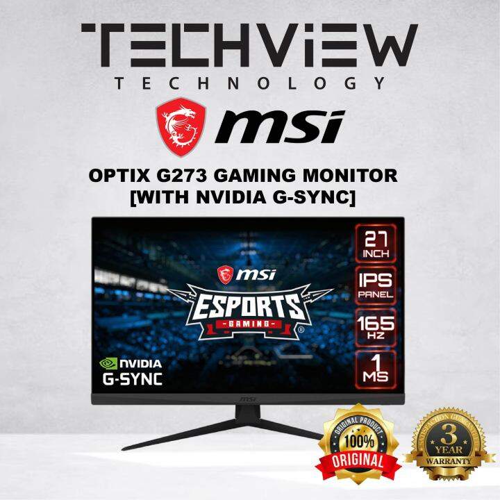 MSI OPTIX G273 GAMING MONITOR [WITH NVIDIA GSYNC] Lazada