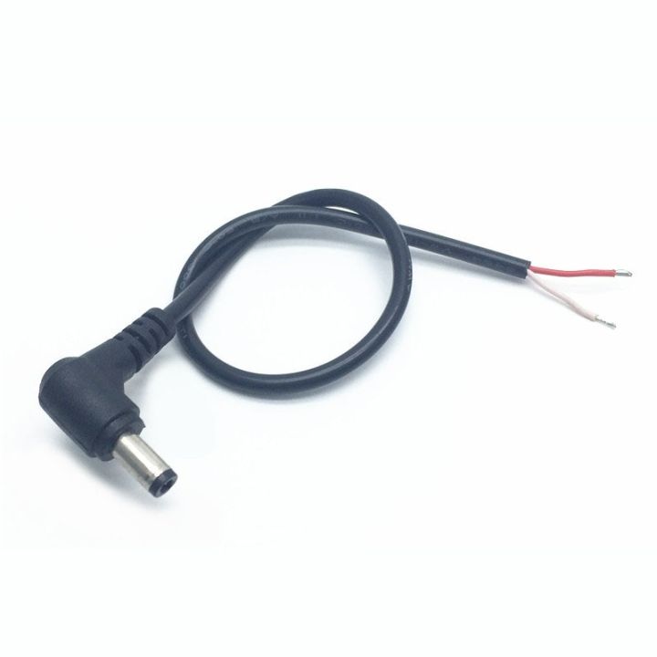 1pcs-dc-5-5x2-5mm-power-plug-90-degree-elbow-single-male-3a-0-3mm2-5-5-2-5mm-all-copper-wire-cable-30cm-wires-leads-adapters