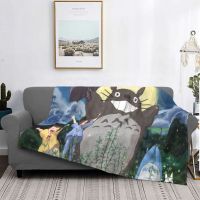 Fleece Japan Anime My Neighbor Totoro Throw Blanket Warm Flannel Studio Ghibli Manga Blankets for Bedding Home Couch Bedspreads