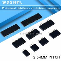 10Pcs 2.54mm Stright Female Single Row Pin Header Strip PCB Connector 1*2/3/4/5/6/7/8/10/12/16/20/40 Pin For Arduino WATTY Electronics