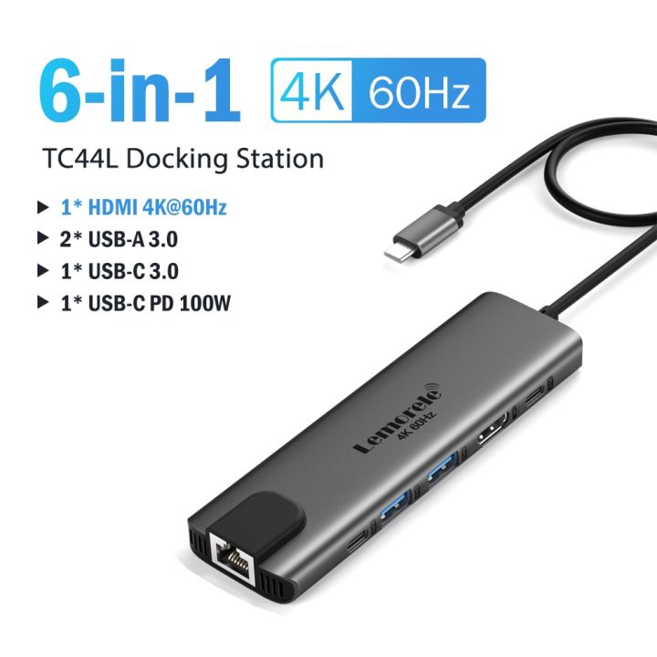 lemorele-ยูเอสบีฮับยูเอสบี3-0เป็น-hdmi-4k30hz-ชนิด-c-แท่นวางมือถือ-usb-c-ฮับต่อพ่วง-gigabit-ethernet-สำหรับ-xiaomi-lenovo-macbook-pro-feona