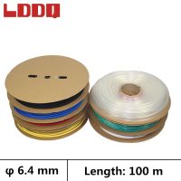 LDDQ 100m Heat shrink tube 3:1 adhesive with glue Seven colors Dia 6.4mm Cable sleeve Shrinkable tubing gaine thermo Waterproof Electrical Circuitry P