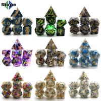 SIXPS 7ชิ้น/เซ็ต D6 D8 D12 D20เรซิ่น Dices ตาราง Polyhedral อุปกรณ์เกมส์ชุดลูกเต๋า