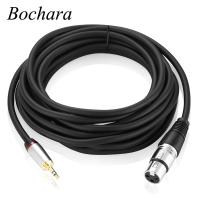 Bochara 3.5mm Stereo Jack Male to XLR Female Cable Foil+Braided Shielded For Microphone Mixer 1.8m 3m 5m 10m Cables