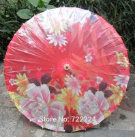 【CW】 Dia 50cm Red Back Colorful Flowers Oil Paper Umbrella Chinese Handmade Craft Festival Wedding Decoration Collection