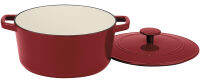 Cuisinart Chefs Classic Enameled Cast Iron 5-Quart Round Covered Casserole, Cardinal Red