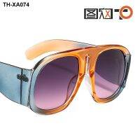 Ins big frame sunglasses female euramerican fashion street snap circular runway crashed T1770 personality