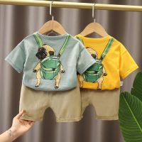 IENENS Summer Kids Casual Clothes Sets Boys Cartoon T-shirt + Shorts Baby Suits 2PCS Children Short Sleeve Clothing For 0-4 Years