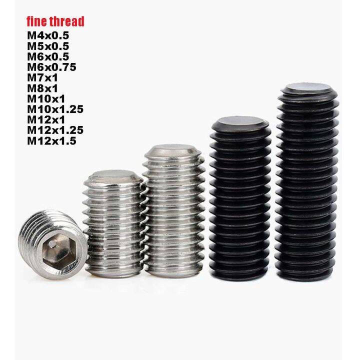 Fine Thread M4 M5 M6 M8 M10 M12 DIN913 304 Stainless 12.9 Grade Steel