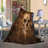 Brown skull consolidated exquisite 3D worm Plush Fleece Blanket picnic sofa