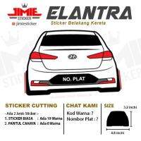 （Kvs auto parts）สติ๊กเกอร์ Kereta Belakang Hyundai Elantra 2019ที่กำหนดเอง Warna dan No. Plat.