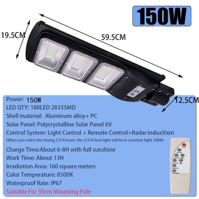 LED Solar Light 90120150W Outdoor Remote Control IP67 Waterproof for Garden Street Landscape Spotlight Wall Solar Powered Lemp