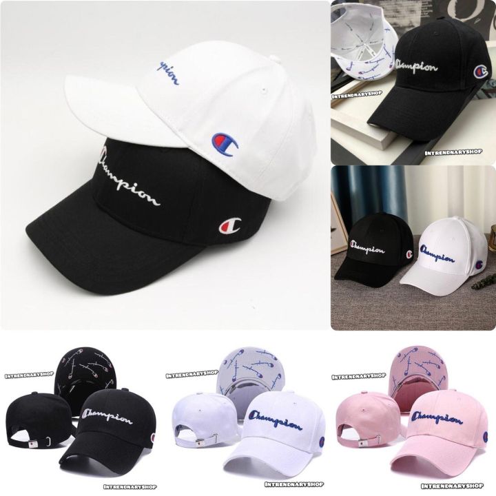 หมวก-champion-หมวกแชมเปียนส์-หมวกแก๊ป-หมวกแฟชั่น-หมวกผู้ชาย-หมวกผู้หญิง-ใส่ได้ทุกเพศทุกวัย-หมวกกันแดด-หมวกวัยรุ่น-หมวกคุณภาพดี-ใส่สบาย