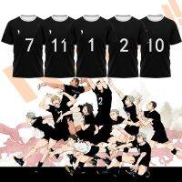 T SHIRT   Volleyball boy Haikyu!! Character clothing animation merchant Inorusaki college 3D digital color printing casual short-sleeved T-shirt Cloth.