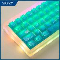 ~ Glacier โปร่งใส Keycaps โปรไฟล์เชอร์รี่ Characterless วัสดุ PC เชิงกล คีย์บอร์ด Keycap