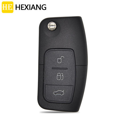 HE Xiang รถรีโมทคอนล Key Shell Case Ford Focus Fiesta C Max S Max Mondeo Galaxy เปลี่ยน Flip Key ฝาครอบ