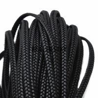 Tali Kulit Anyaman Datar Hitam 7x3Mm Asli 1Meter BESTXY untuk Kalung Gelang Perhiasan Diy Membuat Tali Untaian Kulit Tali