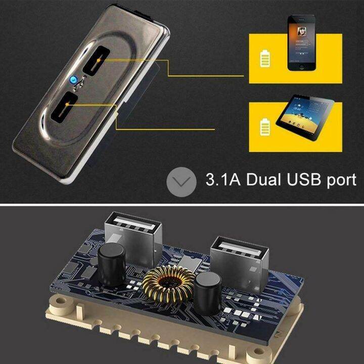 cuguu-ที่ชาร์จแบตในรถยนต์-dc5v-3-1a-2พอร์ต-usb-ช่องเสียบชาร์จพร้อมไฟแสดงสถานะ-led-สีฟ้าสำหรับรถเรือ-rv-2021-1ชิ้น