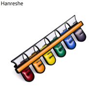 【CW】♘  Hanreshe Science Chemistry Test Tube Enamel Brooch Pin Colorful Lapel Badge Pins Jewelry Accessories for