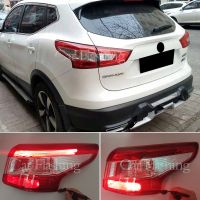 ไฟท้ายข้างด้านนอกสำหรับ Nissan Qashqai 2016 2017 2018 Bemper Belakang เตือนไฟเบรคอุปกรณ์เสริมรถยนต์จอดรถ