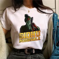 Sidhu Moosewala เสื้อยืดผู้หญิงลายการ์ตูนเสื้อผ้า Y2k 2000S