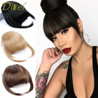 DIFEI Short Striaght Bangs Clip In Synthetic Hair Extensions Front False Fringe Piece