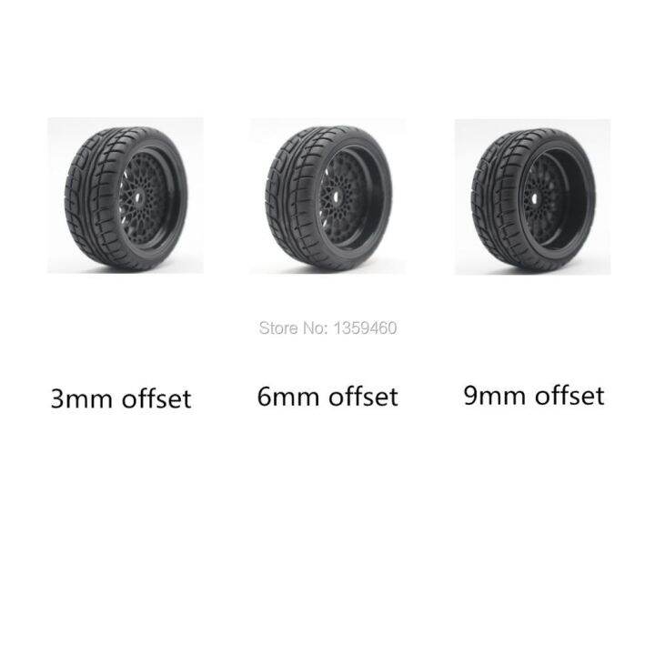 4pcs-1-10-rc-soft-rubber-touring-tire-tyre-wheel-rim-y12nk-black-3-6-9mm-offset-for-1-10-touring-car-10030-21001