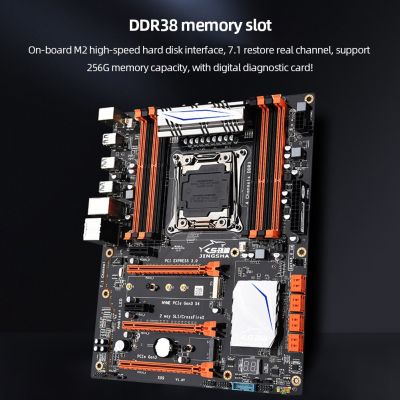 X99 Motherboard ATX พีซีหลัก256กรัม8 X DDR3ช่อง7.1 LGA2011ช่อง V3 CPU 1000ม. แบบปรับได้3 X ช่องการ์ดจอ PCIE3.0