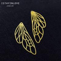 Handmade Jewelry Making Supplies Pendant Cut Hollow Metal Raw Brass Dragonfly Wing Charm For DIY Necklace Earring Brooch RD187 4 DIY accessories and o