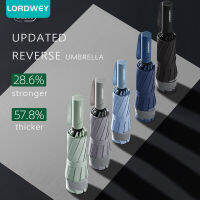 LORDWEY อัตโนมัติร่มฝนผู้ชายธุรกิจไมโครไฟเบอร์แบบพกพาที่แข็งแกร่ง10พัน Windproof ร่มอาทิตย์สำหรับผู้หญิงกลางแจ้งร่มกันแดดสาว82915