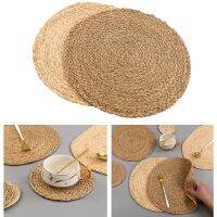 Handmade Weave Non-slip Placemat Coaster Corn Hull For Table Dinner Round Insulation Pads Table Mats Pads Home Decor