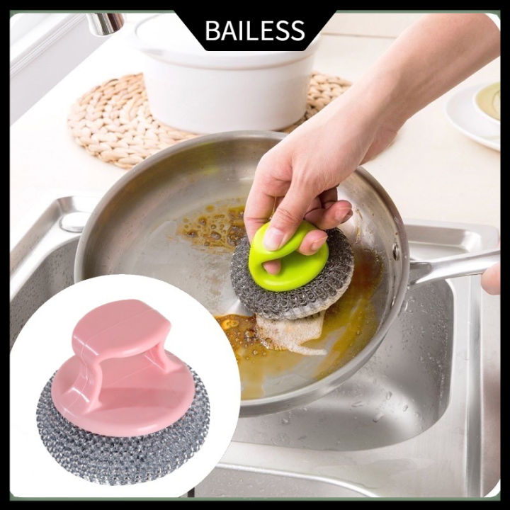 Kitchen Cleaning Ball with Handle Dish Sponges Scourer,Multi