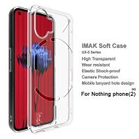 สำหรับ เคสNothing Phone (2) Imak UX-5ซีรีส์ซิลิคอนเคสนุ่มใสแบบหนาปลอดภัยกว่าเคสป้องกันการกระแทก6.7นิ้ว