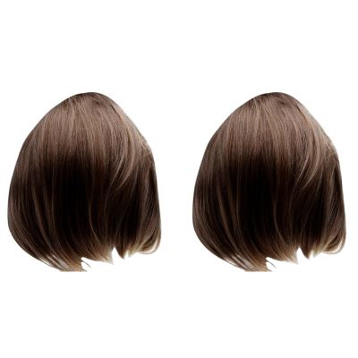 2X Short Straight Bob Wigs Brazilian Virgin Human Hair Wigs Full Wigs(40cm) Brown Color