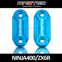 MAXTEC อุดกระจกแต่ง CNC+คาร์บอนแท้ Kawaski ZX6R,Ninja300/400/650 สีน้ำเงิน