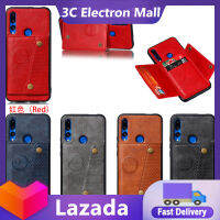 Y9 HUAWEI 2019ชั้นหนึ่งหนัง PU เคสโทรศัพท์เซลล์กันกระแทกเคสโทรศัพท์กันฝุ่นพร้อมกระเป๋าช่องเสียบบัตรที่รัดคู่