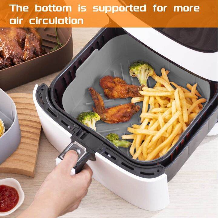 2ชิ้นหม้อทอด-air-fryer-s-ถาดอบเสื่อตะกร้าใส่ไก่ทอดหม้อทอด-air-fryer-หม้อซิลิโคนนินจาหม้อทอด-air-fryer-ห้องครัวอุปกรณ์-s