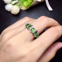 Natural diopside ring simple and exquisite lady ring latest design 925 silver
