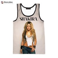 hot【DT】 2023 Pop Shakira Printed Men Sleeveless Shirts Hip Hop Streetwear Oversized Tees