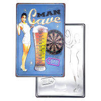 ป้ายสังกะสีวินเทจ Man Cave Bar (ปั๊มนูน), ขนาด 20x30 ซม.