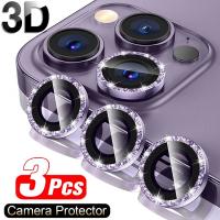 3Pcs Camera Lens Protector for IPhone 11 12 13 Pro Max Mini Metal Ring Protective Glass for IPhone 14 Pro Max Camera Lens Glass  Screen Protectors