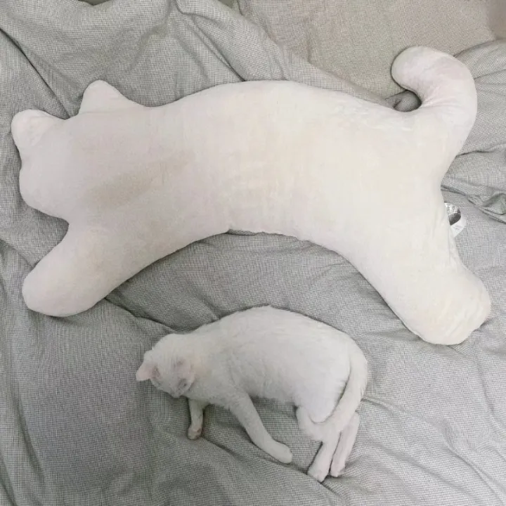 yohei-หมอนอิงโซฟา-หมอนรูปแมว-รูปตุ๊กตาแมวน่ารัก-ลายทางยาว-ของขวัญวันเกิด