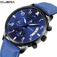 「Dark blue watch」 CUENA อัลตร้าบางนาฬิกาสำหรับผู้ชายผู้ชายทหารหรูหรากีฬานาฬิกาอะนาล็อกกีฬาหนังควอตซ์บุรุษนาฬิกา Relógio Masculino 10