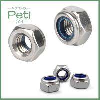 PETI MOTORS M3 M4 M5 M6 M8 M10 M12 to M24 304 Nylock DIN985 ยึด ฝาเกลียว Nyloc Nuts ประเภท T หกเหลี่ยม