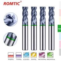 【DT】hot！ Color-Ring Endmills Tungsten Carbide Flat Bottom Milling Cutter ROMTIC Mechanical TGH-HRC50