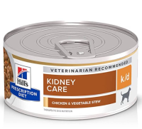 [ แพค6กระป๋อง ] Hills Prescription Diet k/d Canine Chicken &amp; Vegetable Stew (156g.) 1กระป๋อง อาหารเปียกสุนัข รักษาโรคไตกระป๋อง สตูว์ไก่