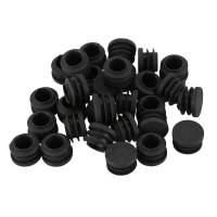 Round Table Chair Leg Tube Pipe Insert End Cap 19mm Dia 30pcs Black