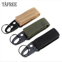 TAFREE Outdoor tactical nylon ribbon buckle Keychain multi-functional mountaineering olecranon hook MOLLE