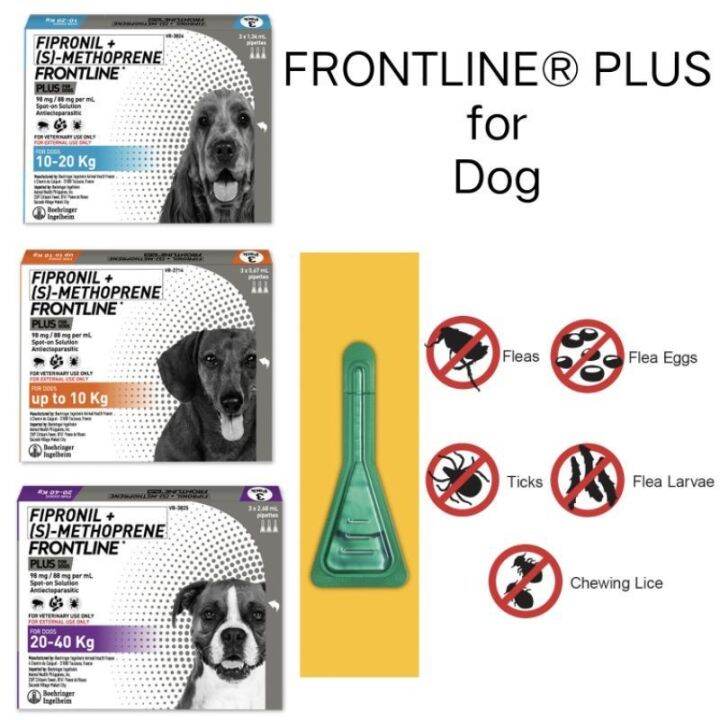 FRONTLINE Plus For Dogs Flea Tick Spot Treatment Relieve Itching And